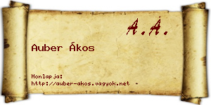 Auber Ákos névjegykártya